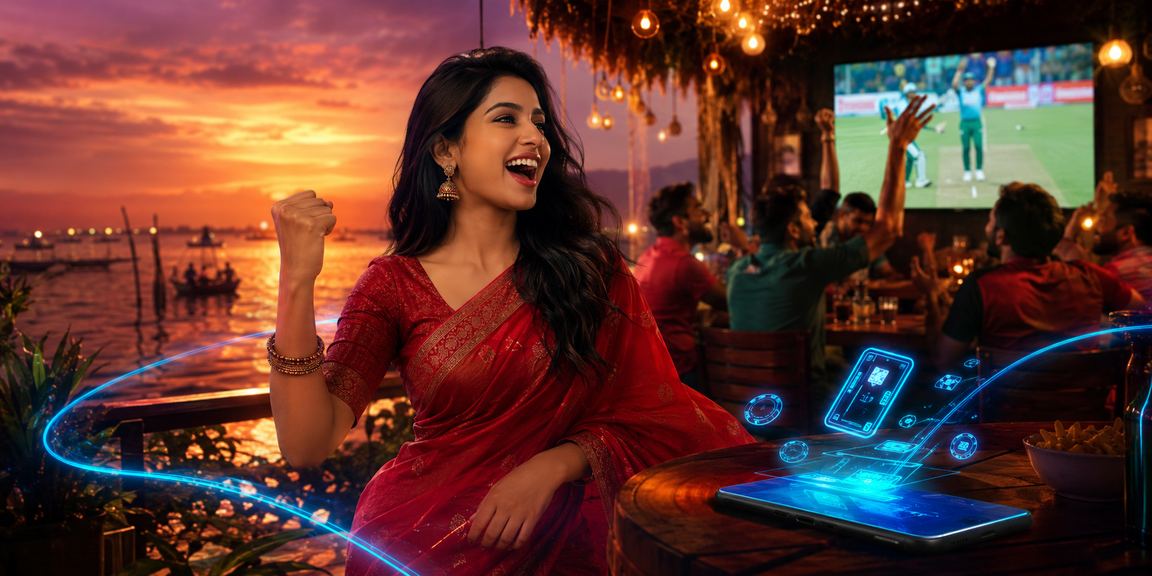 তাঙ্গুয়ার হাওরে ক্রিকেট বেটিং উপভোগ করছেন একজন বাংলাদেশি নারী